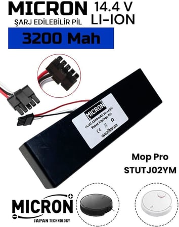 Mi Mop Pro Stytj02ym / V2 Pro/ V3 Uyumlu 14.4v 3200 Mah Robot Süpürge Pili Sİyah Plastik Kutulu Pil Paketli