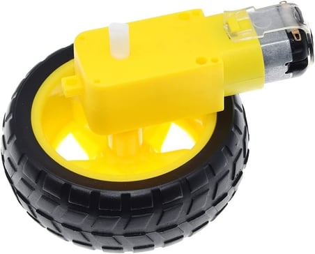 Robot Tekerlek ve DC Motor Seti 200Rpm Araba Robot Akılı Araç Oyuncak 250Rpm DC 3V-9V
