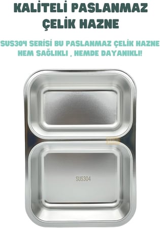Vagonlife Bento 700ml Lunchbox Tek Katlı 2 Bölmeli Çelik Sefer Tası Yemek Kutusu (Pembe)