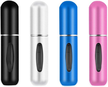 4 ADET Parfüm Püskürtücü Şişe 5 ml Mini Doldurulabilir Sprey Taşınabilir Sıvı Koku Şişesi Görsel Pencereli Boş Seyahat Şişesi Çanta El Çantası Cep Bavul için
