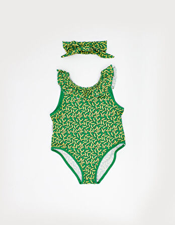 Kız Çocuk Mayo Hızlı Kuruyan ve Tam Likralı 2 Parça Set