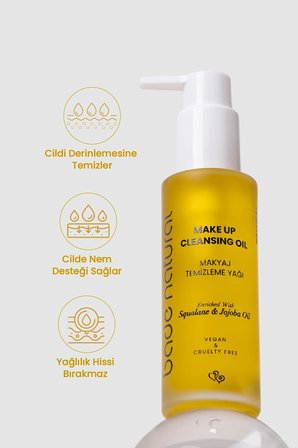 Makyaj Temizleme Yağı Jojoba ve Skualan İçerikli%100 Doğal ve Vegan 100 ml