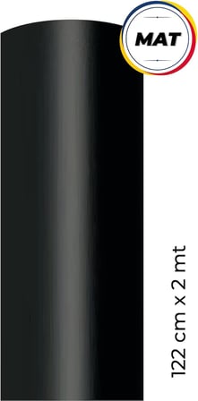 Mat Siyah Yapışkanlı Kaplama Folyosu 122 CM X 2 MT