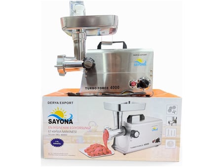 Sayona Turbo Force 4000 Et Kıyma Makinesi MG-4000D Güçlü Motor Metal Gövde Reverse Fonksiyon