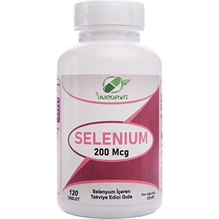 Yurdavit Selenium 200 Mcg Selenyum 120 Tablet