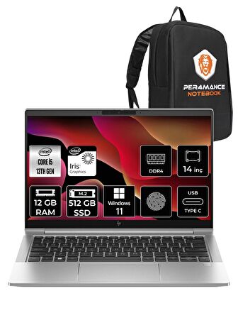 HP EliteBook 640 G10 i5-1335U 12GB RAM 512GB SSD 14'' FHD W11PRO 8A572EA & PER4 ÇANTA