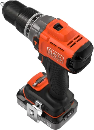 Black + Decker BCD383D1XK-QW 18V POWERCONNECT Kablosuz Darbeli Matkap (1x 2 Ah Şarj Göstergeli Pil, 1A Şarj Cihazı ve Taşıma Çantası ile)
