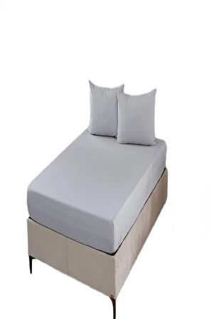 More Home Çift Kişilik Çarşaf Seti + Yastık Kılıfı Gri