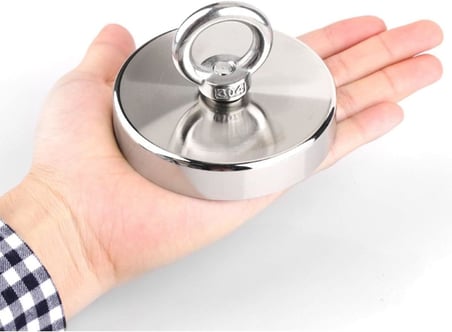 Dünya Magnet Magnet Fishing Halatlı Eldivenli Neodyum Pot Mıknatıs Seti, 80Mm Büyük Kancalı Mıknatıs Balıkçılığı