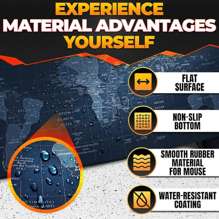 World XXL Profesyonel Ekstra Büyük Mouse Pad ve Bilgisayar Oyunu Mouse Mat Oyun Klavyesi Kaymaz Mouse Pad'ler Masa için 89,9 cm x 39,9 cm Ev Ofis Masa Pedi Klavye ve Oyun Pedi için Fare Altlığı