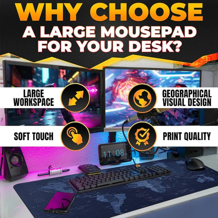 World XXL Profesyonel Ekstra Büyük Mouse Pad ve Bilgisayar Oyunu Mouse Mat Oyun Klavyesi Kaymaz Mouse Pad'ler Masa için 89,9 cm x 39,9 cm Ev Ofis Masa Pedi Klavye ve Oyun Pedi için Fare Altlığı