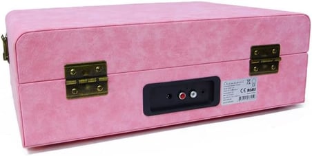 Nostaljik Özel Pembe Çantalı Pikap Bluetooth Kulaklı Hoparlör 33-45-78 taş ve plastik plak Çalar