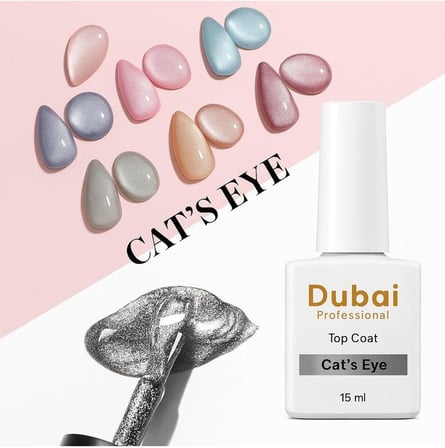 Dubai Professional Cat’S Eye Silver Magnetic Top Coat 15 Ml Gri