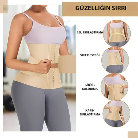 Agraflı Latex Korse Inceltici Kum Saati Sıkılaştırıcı Bel Korsesi