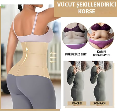 Agraflı Latex Korse Inceltici Kum Saati Sıkılaştırıcı Bel Korsesi