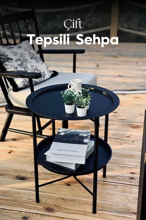 Katlanır Çift Tepsili Sehpa
