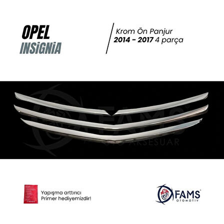 Opel İnsignia Krom Ön Panjur 4 Parça 2014-2017 Paslanmaz Çelik