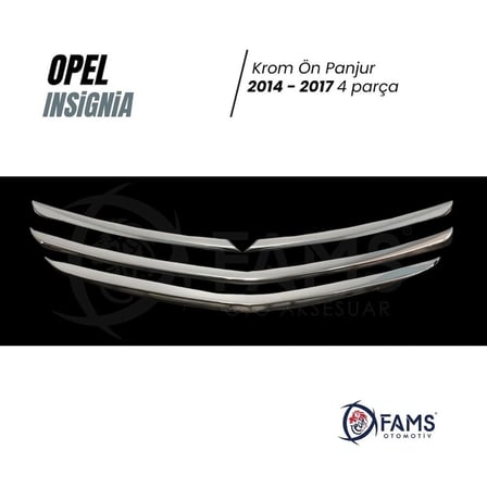Opel İnsignia Krom Ön Panjur 4 Parça 2014-2017 Paslanmaz Çelik