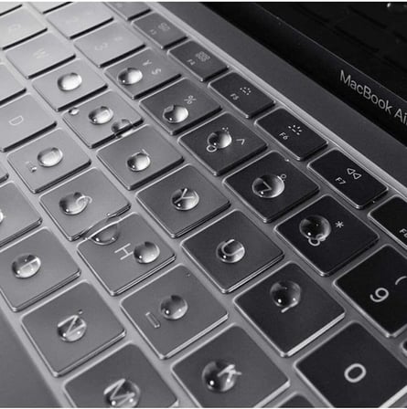Macbook Air 13.6 M2 A2681 / M3 A3113 / M4 A3240 ile Uyumlu Türkçe Q Klavye Koruyucu, Şeffaf Silikon