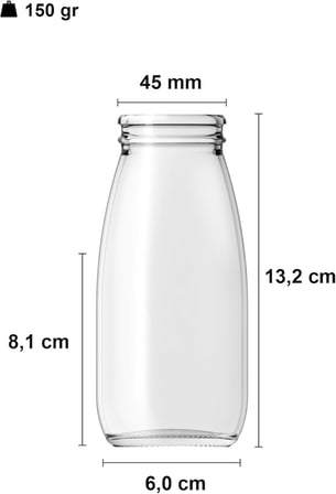 250 ml Şeffaf Sürahi Süt, Ayran, Su, Limonata, Meşrubat Şişesi 250 Cc Yırtmalı Kapaklı Cam Şişe 6 Adet (6, Beyaz Kilitli Kapak, 250)