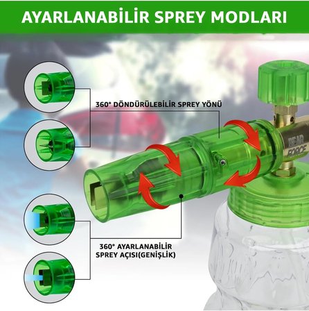 Bear Force Foam Lance Quick Plug Cihazlar İle Uyumlu Köpük Yapıcı Aparat 1L Köpük Aparatı