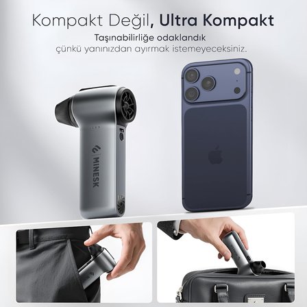 G150 Turbo Jet Fan Hava Üfleyici - 【Turbo Modda 150 Gram Hava Basıncı】- Çok Amaçlı Kullanım (Klavye, Ev, Araba Temizliği, Toz Üfleme,) - Taşıma Çantalı ve Ekstra Nozullu