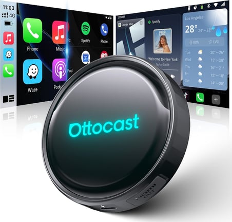OTTOCAST Fabrika Kablolu CarPlay Arabalar için Kablosuz CarPlay Adaptörü, Kablolu Kablosuz, Tak ve Çalıştır, Otomatik Yeniden Bağlanma, Ses Kontrolü