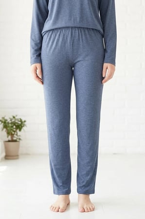 Kadın Dantelli Bambu Viskon Uzun Kollu Mevsimlik Soft Örme Pijama Takımı