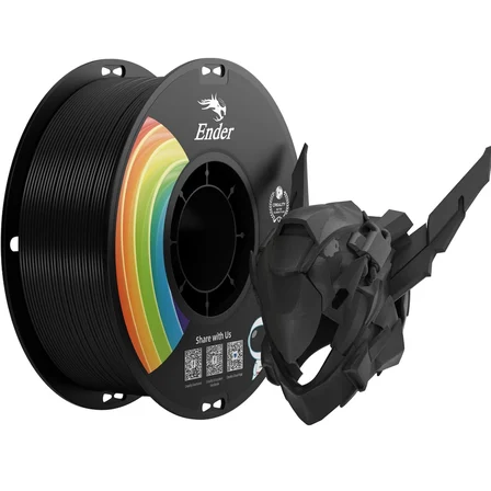 Resmi Upgrade Ender 3D Yazıcı Filamenti, Siyah PLA+ Filamenti 1,75 mm, 1 kg Makara (1,0 kg), Doğruluk +/- 0,02 mm, 3D Baskı Filamenti, Güçlü Dayanıklılık, Vakumlu Ambalaj, Çevre Dostu