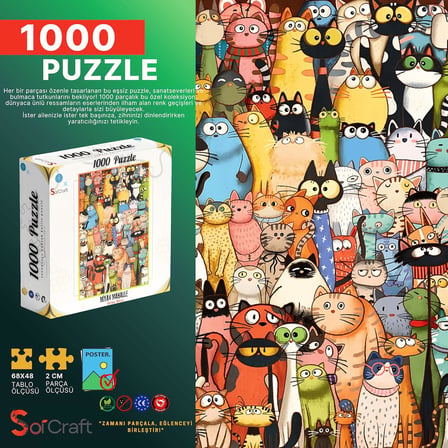 1000 Parça Puzzle Miyav Mahalle