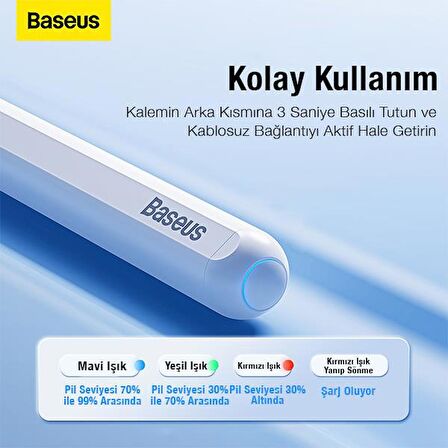 Baseus Writing Aktif+Wireless Versiyon Şarjlı Stylus Kalem Tablet İpad Dokunmatik Kalemi 125mAh Şarjlı