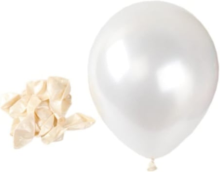 Metalik 12'inç Beyaz Balon 50 Adet