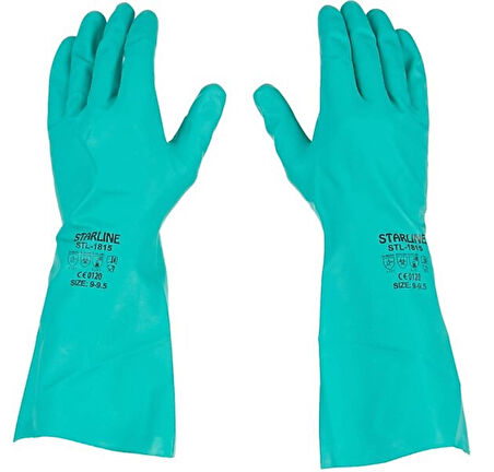 5 Çift Kimyasal Nitril Eldiven Starline Stl-1815 AJKLMNOPT EN 388: 4101X 9-9,5 Beden 