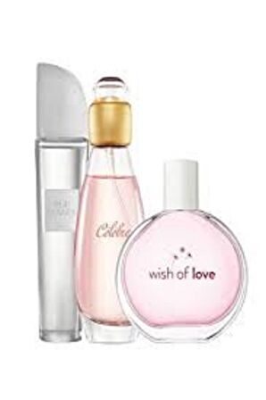 avon Celebre Edt 50 M- Pur Blanca Edt 50 Ml- Wish Of Love Edt5 Ml 3'lü Set.