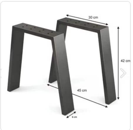 Metal Bank Sehpa Orta Sehpa Ayağı 2 Adet Ayak 42 cm Mobilya Ayağı