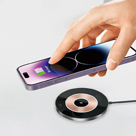 iphone samsung Uyumlu Magsafe PD 15W Hızlı Şarj Özellik|Wireless Şarj Aleti|360° Standlı Tasarım