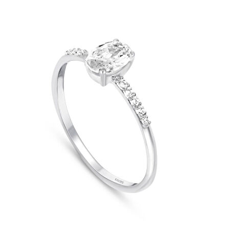 0.70 Karat  Özel Tasarım Oval Pırlanta Tektaş Yüzük-HRD Sertifikalı