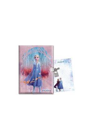 Keskin Color Anı Defteri Frozen II Kilitli Çizgili 14x20 cm 80 Yaprak Süngerli Sert Kapak