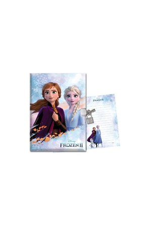 Keskin Color Anı Defteri Frozen II Kilitli Çizgili 14x20 cm 80 Yaprak Süngerli Sert Kapak