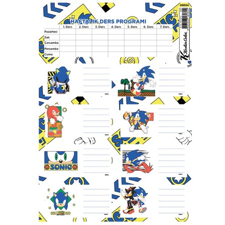 Sonic Ders Programlı 3 Lü Etiket