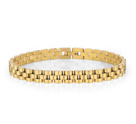 Rolex Model Sade İnce Şık Çelik Paslanmaz Erkek Bileklik 21 cm-3,5mm