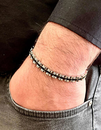 Rolex Model Sade İnce Şık Çelik Paslanmaz Erkek Bileklik 21 cm-3,5mm