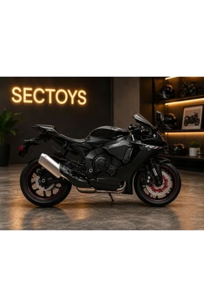 1:12 Ölçek Yamaha YZF-R1 Model Diecast Motosiklet Kutulu Lisanslı Yamaha YZF-R1 Siyah