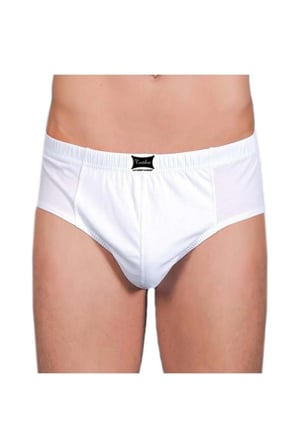 6 Adet  0109 Penye Kom %100 Pamuk Slip Erkek Külot Beyaz -  - Komslip - Beyaz