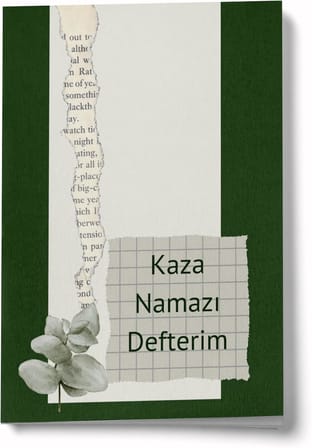 Kaza Namazı Defterim, İslami Namaz Takip Defteri, Çizgili Tasarım, Çiçek Desenli