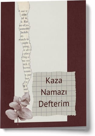 Kaza Namazı Defterim, İslami Namaz Takip Defteri, Çizgili Tasarım, Çiçek Desenli
