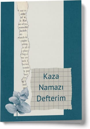 Kaza Namazı Defterim, İslami Namaz Takip Defteri, Çizgili Tasarım, Çiçek Desenli