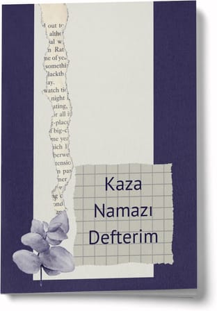 Kaza Namazı Defterim, İslami Namaz Takip Defteri, Çizgili Tasarım, Çiçek Desenli