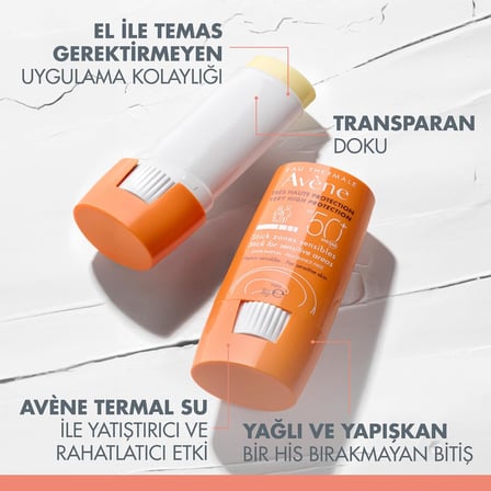 EAU THERMALE AVENE Stick Güneş Kremi SPF 50+ Hassas Bölgeler İçin Yüksek Koruma Sağlayan Güneş Koruyucu 8 gr
