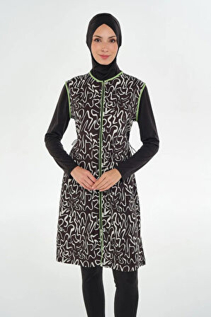 Maresiva 252305 Helen Siyah Tam Boy Tasarım Tesettür Mayo